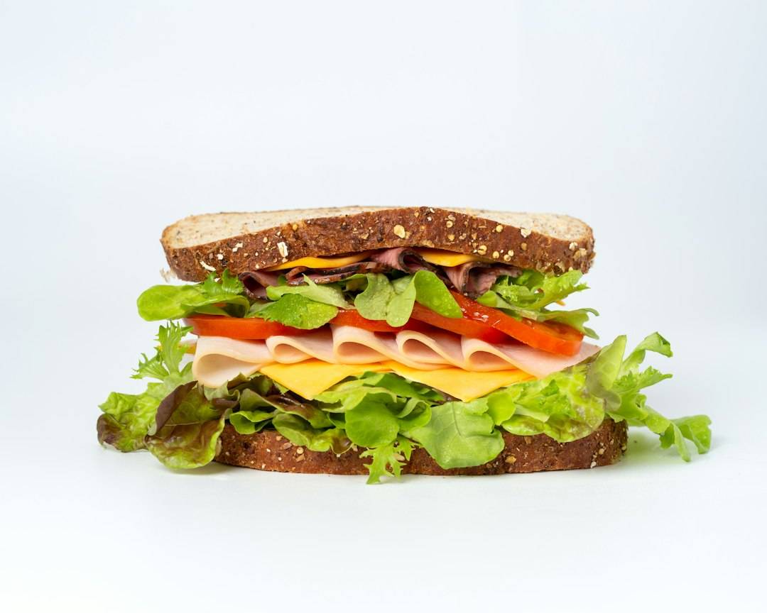 Fresh sandwich prepared with vegetables and a balanced filling