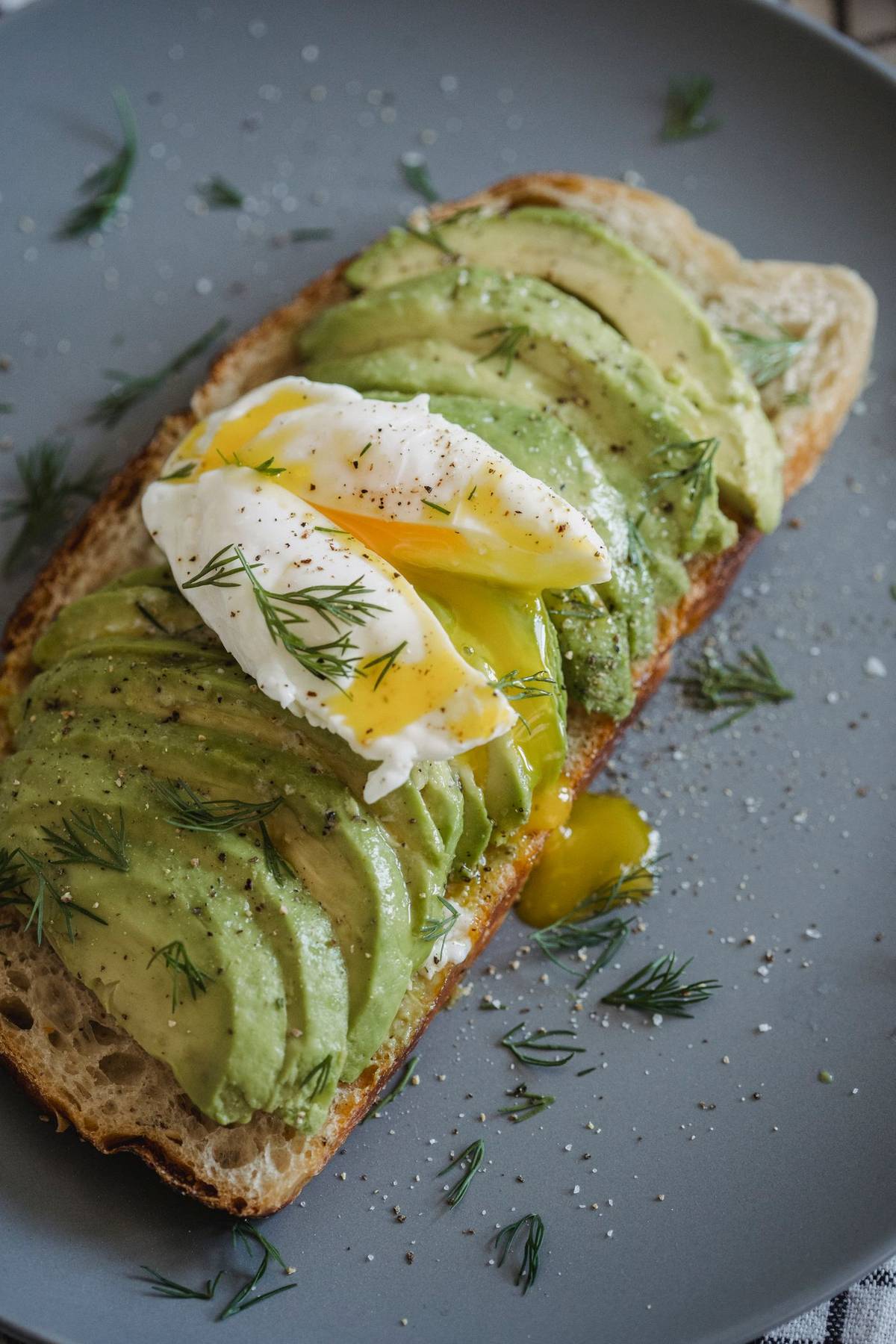 Avocado and egg toast for an energy-dense lunch