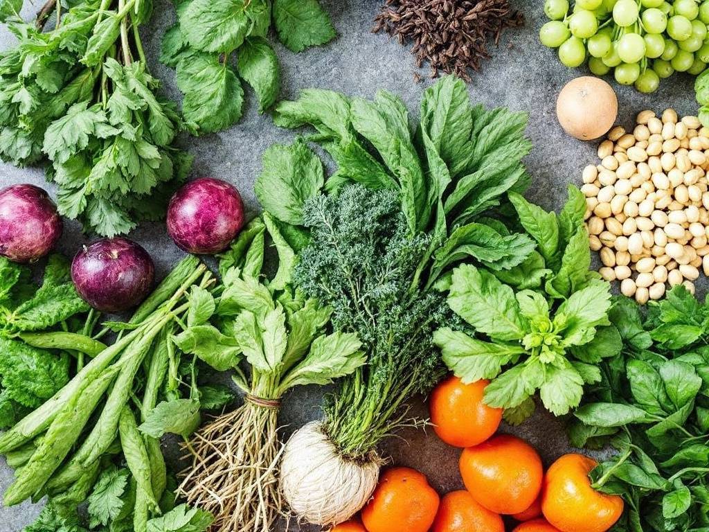 Healthy grocery shopping for one person with fresh and everyday foods